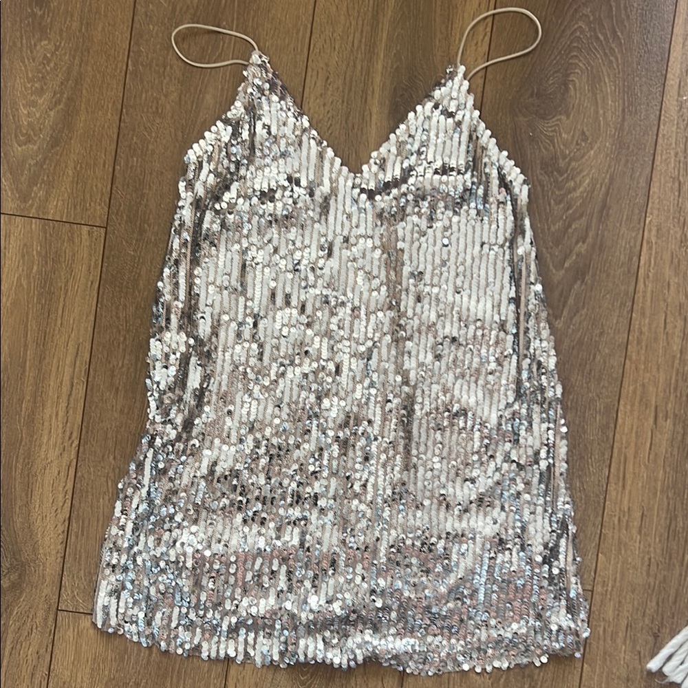 Princess Polly Silver Sequin Mini Dress